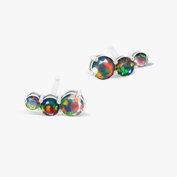 Stackable Black Opal Earrings For Women
